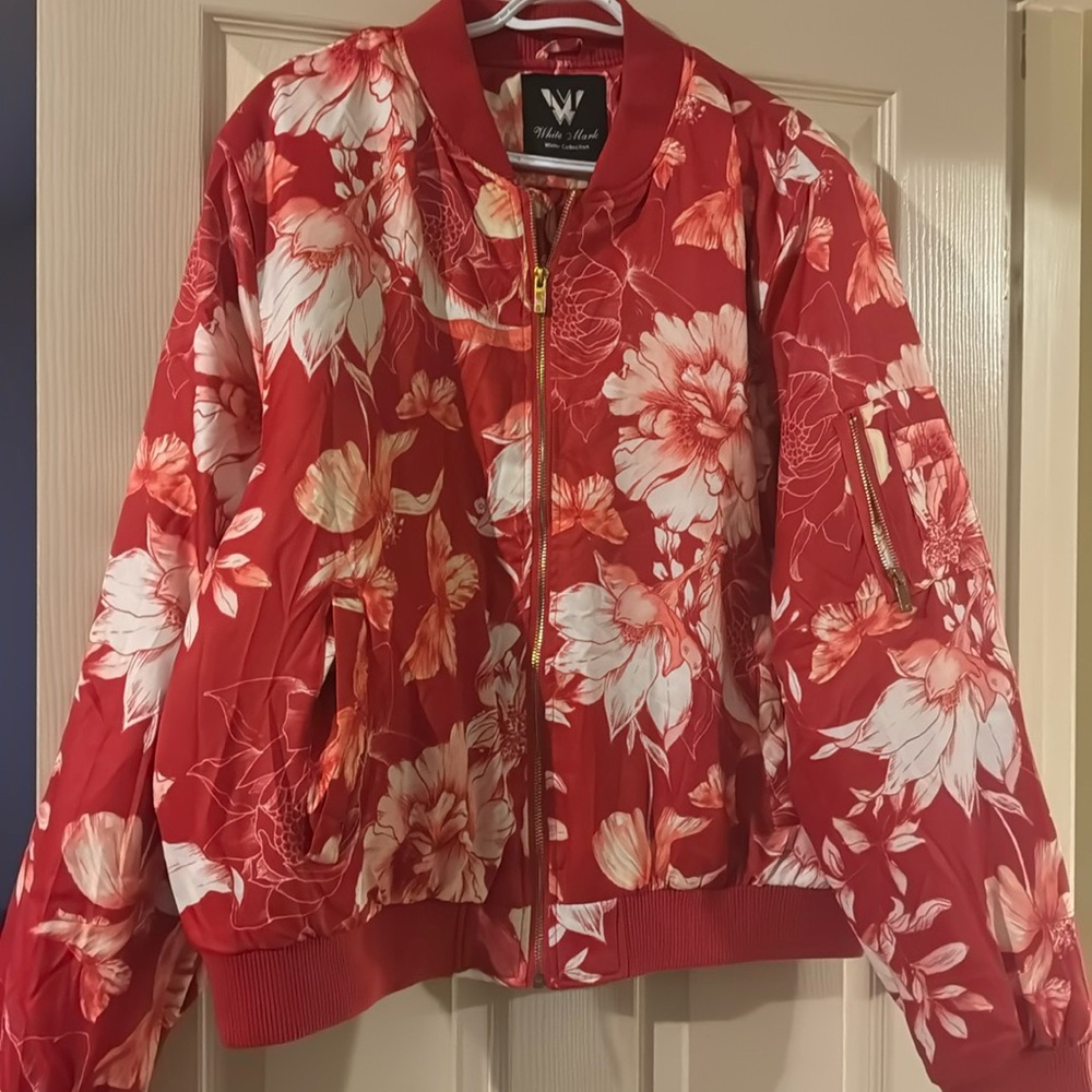 *SOLD* White Mark Floral Jacket Red/White With No Callouts Size 2X - Picture 5 of 8